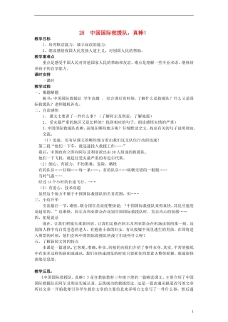 三年级语文下册 中国国际救援队，真棒！4教案 人教新课标版