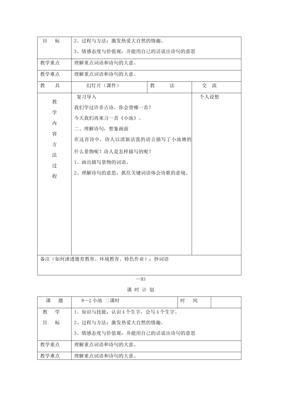 三年级语文下册 8.2小池教案1 长春版-长春版小学三年级下册语文教案_第2页