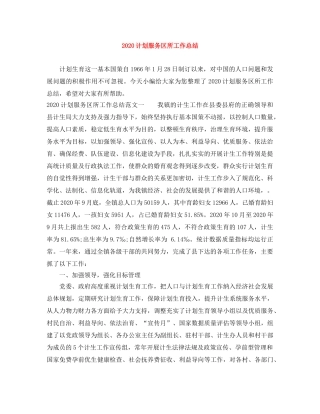 2020计划服务区所工作总结 