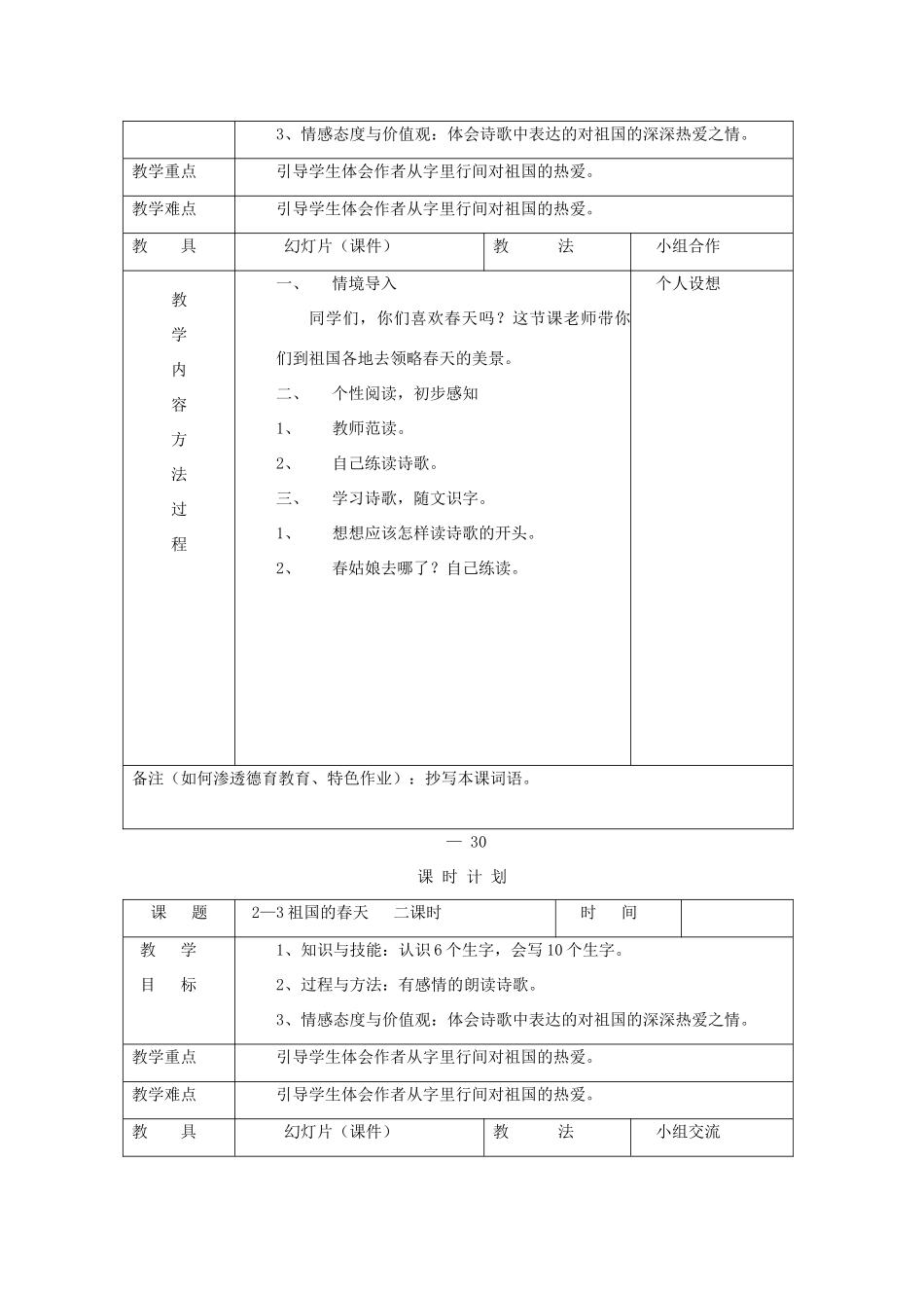 三年级语文下册 2.3祖国的春天教案2 长春版-长春版小学三年级下册语文教案_第2页