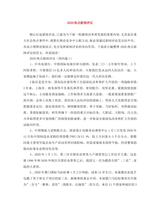 2020热点新闻评议 