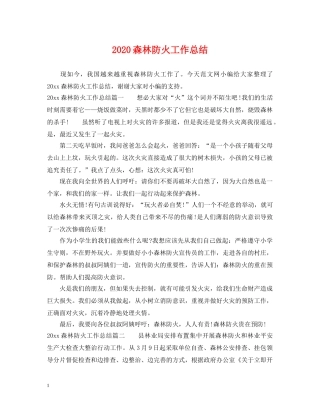 2020森林防火工作总结 