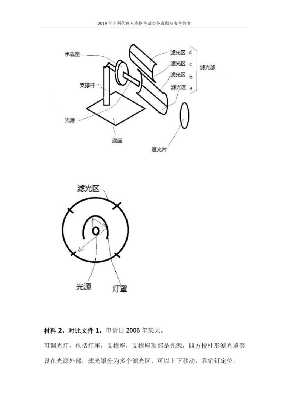 2019年专利代理人资格考试实务真题及参考答案 _第3页