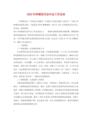 2020年终镇党代会年会工作总结 