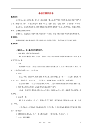 三年级语文上册 牛顿在暴风雨中 1教案 沪教版