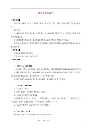 三年级语文上册 照片上的马活了 2教案 沪教版