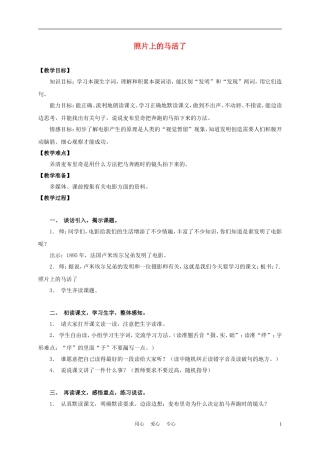 三年级语文上册 照片上的马活了 3教案 沪教版