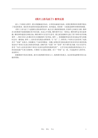 三年级语文上册 照片上的马活了教学反思 沪教版