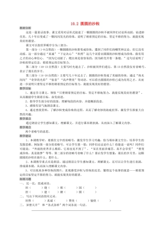 三年级语文上册 10.2 圆圆的沙粒教案 北师大版-北师大版小学三年级上册语文教案