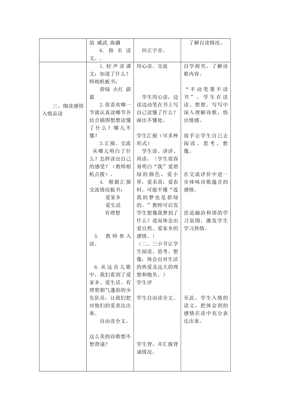 三年级语文上册 1.1 爱什么颜色教案 北师大版-北师大版小学三年级上册语文教案_第3页