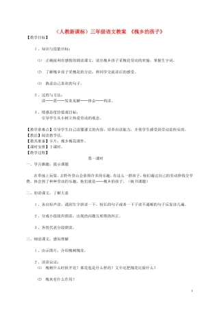 三年级语文 槐乡的孩子2教案 人教新课标版