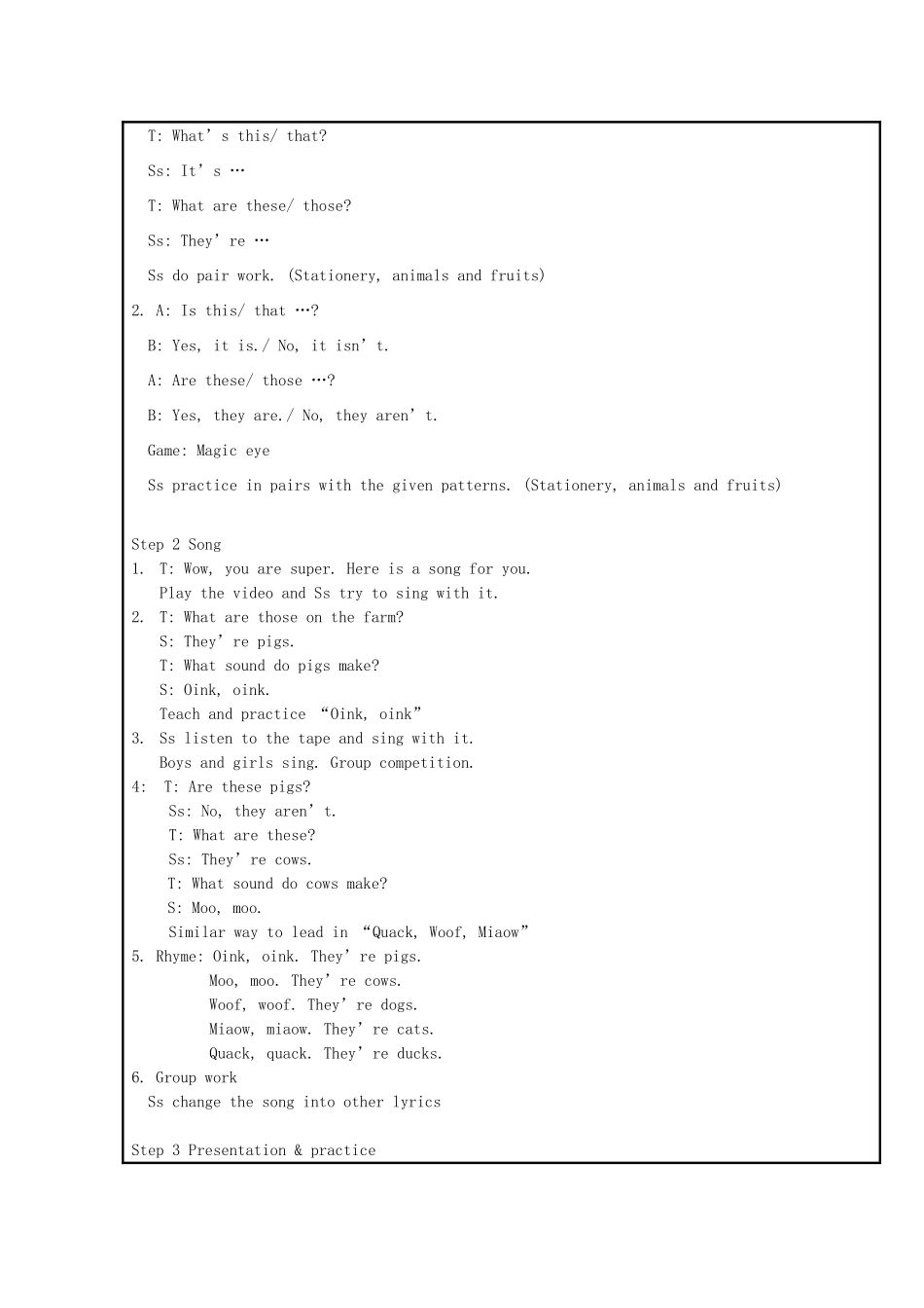 三年级英语下册 Unit 7 On the farm（第二课时）教案 牛津译林版-牛津版小学三年级下册英语教案_第2页