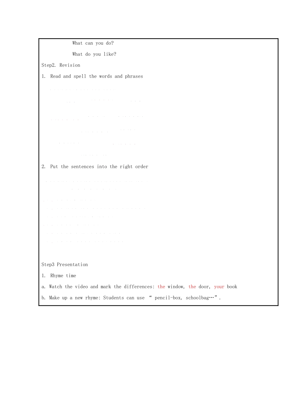 三年级英语下册 Unit 1 In class（第三课时）教案 牛津译林版-牛津版小学三年级下册英语教案_第2页