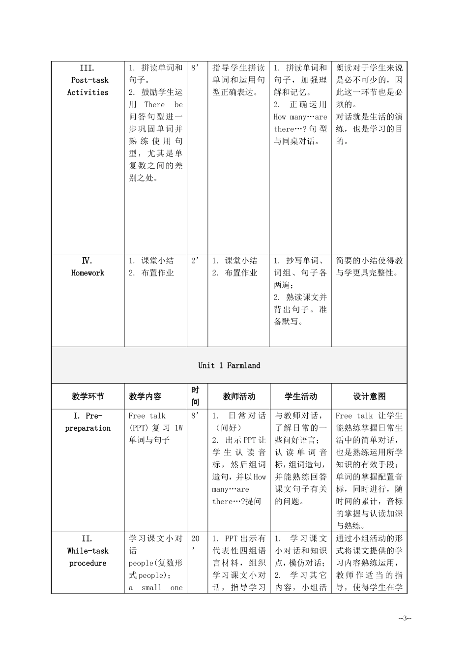 三年级英语下册 Unit 1 Garden School(2)教案 新世纪版_第3页