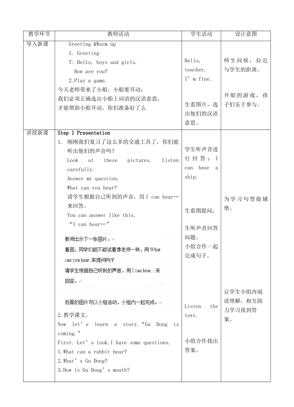三年级英语下册 Module 1 Using my five senses Unit 3 Sounds（第2课时）教案 牛津深圳版-牛津深圳版小学三年级下册英语教案_第2页