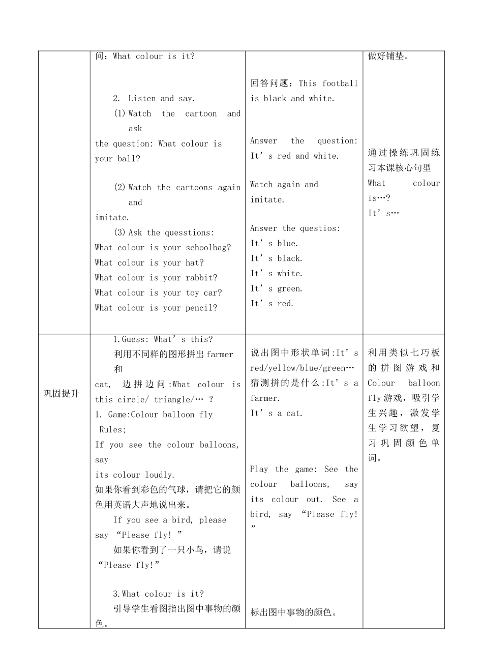 三年级英语下册 Module 1 Using my five senses Unit 1 Colours（第1课时）教案 牛津深圳版-牛津深圳版小学三年级下册英语教案_第2页