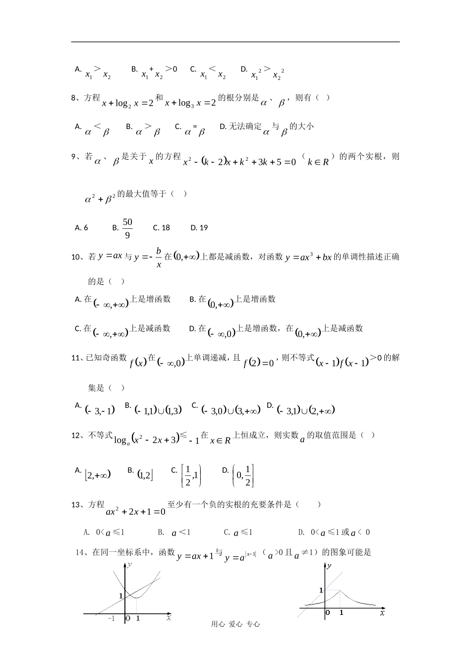 高三数学高考错题精选复习资料：函数、导数_第2页
