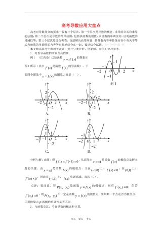 高三数学高考复习：高考导数应用大盘点