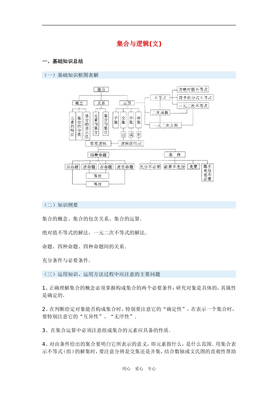 高三数学集合与逻辑(文)新人教版_第1页