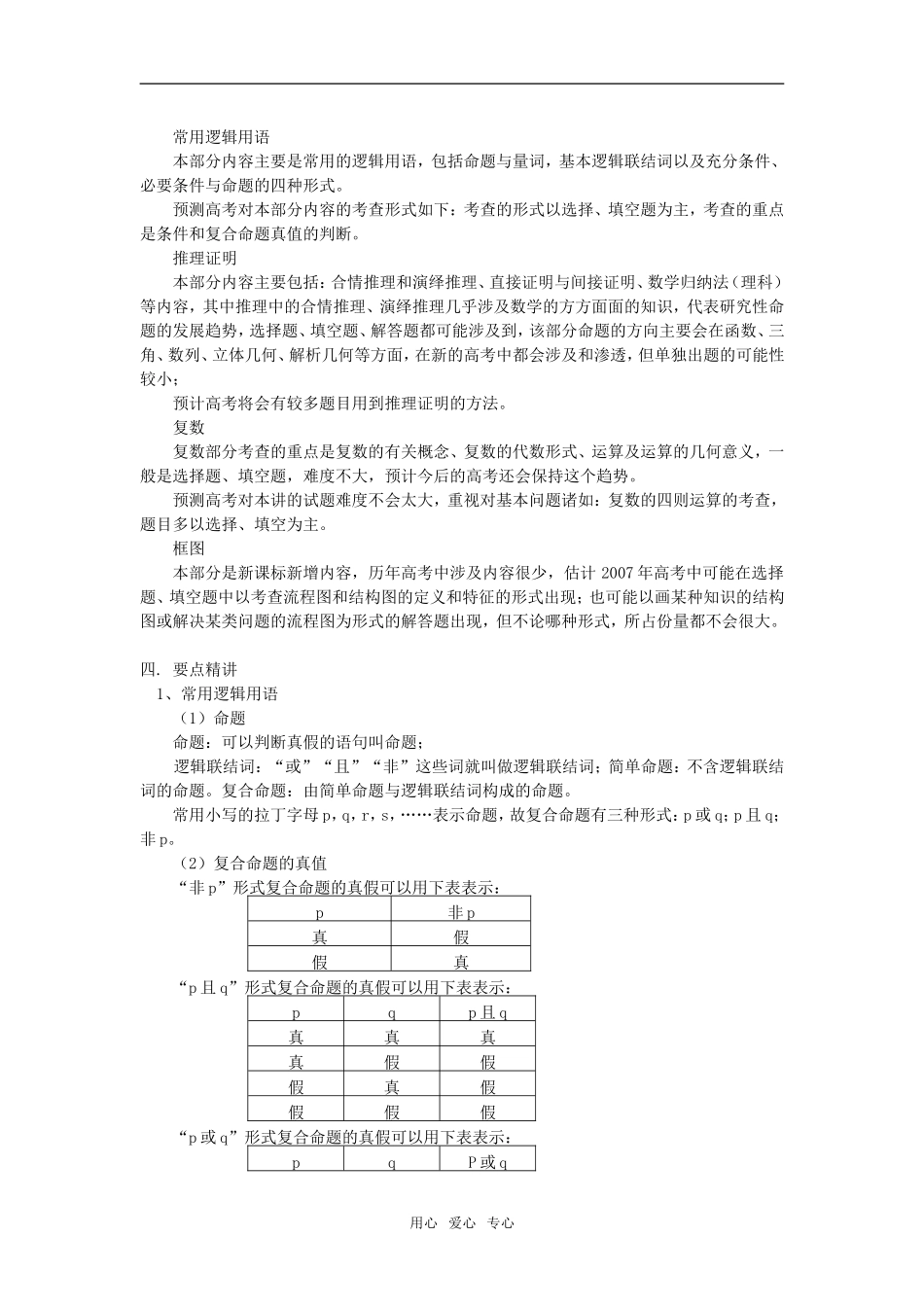 高三数学逻辑、推理与证明、复数、框图（文）人教实验版（B）知识精讲_第2页