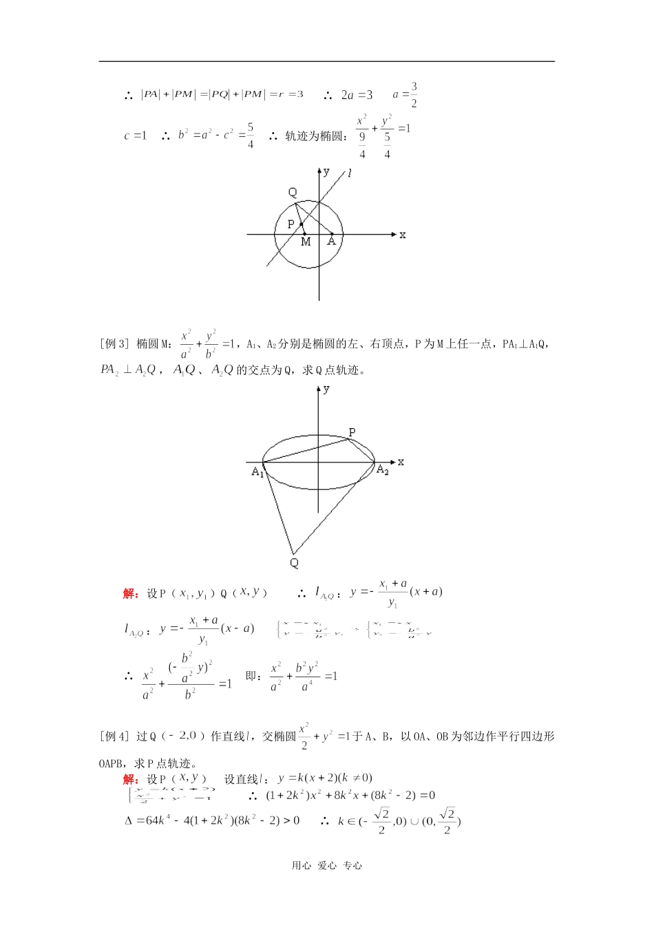 高三数学轨迹、解析与向量（理）人教版知识精讲_第2页