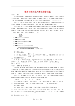 高三数学解题方法谈：概率与统计五大考点精彩回放