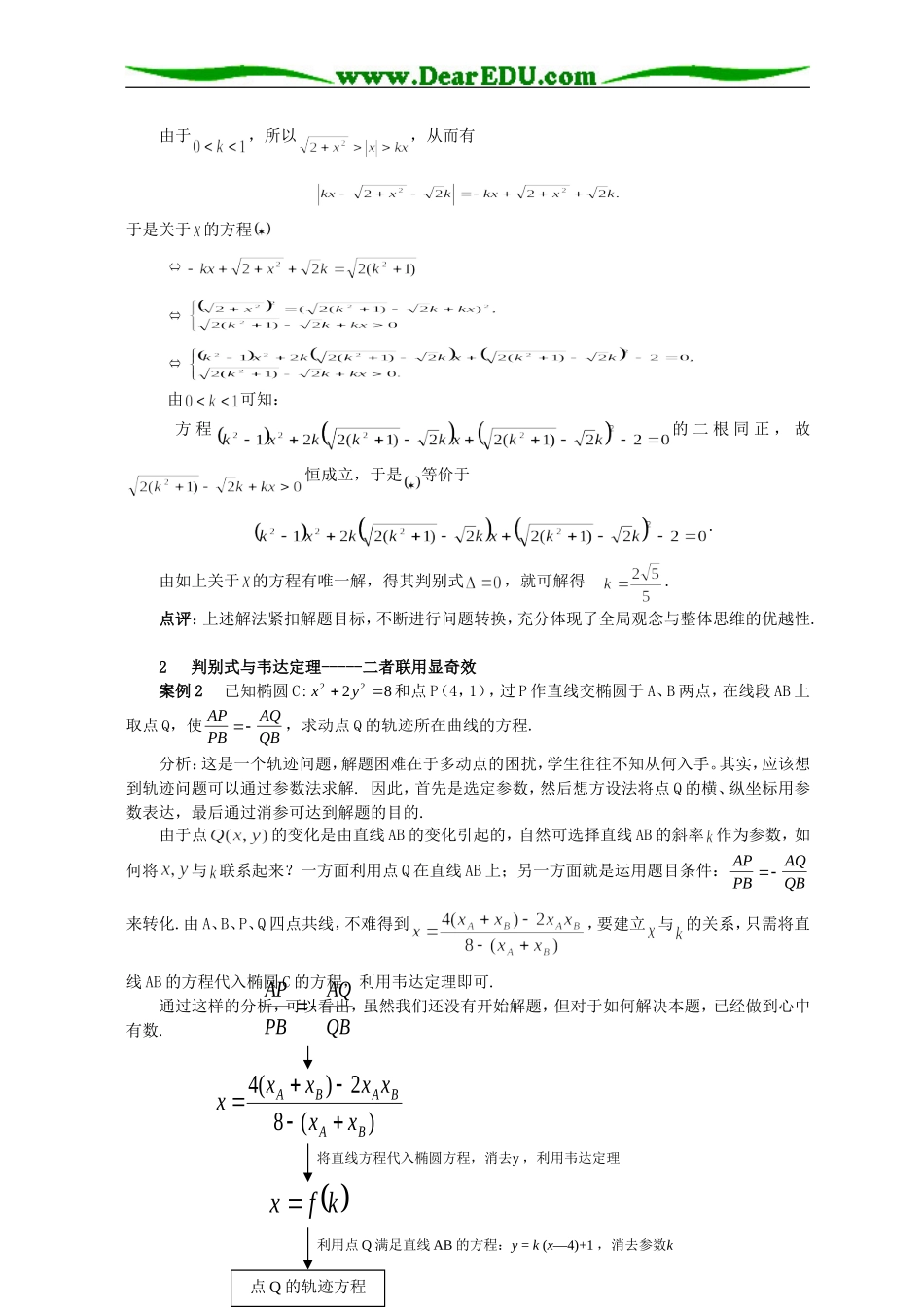 高三数学解析几何综合题解题思路案例分析_第2页