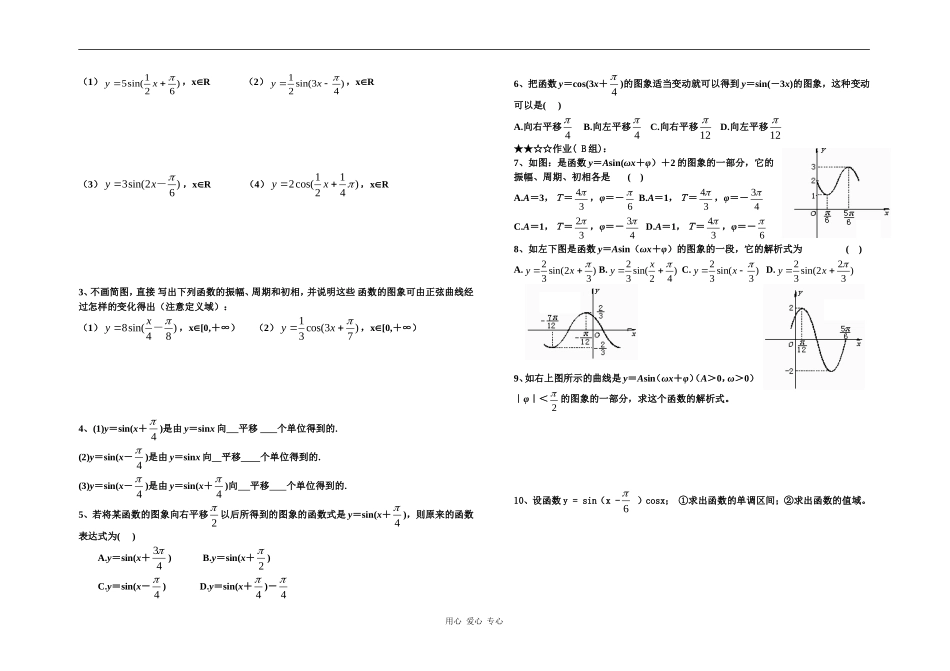 高三数学艺术生数学复习资料：三角函数图像的变换全国通用_第2页