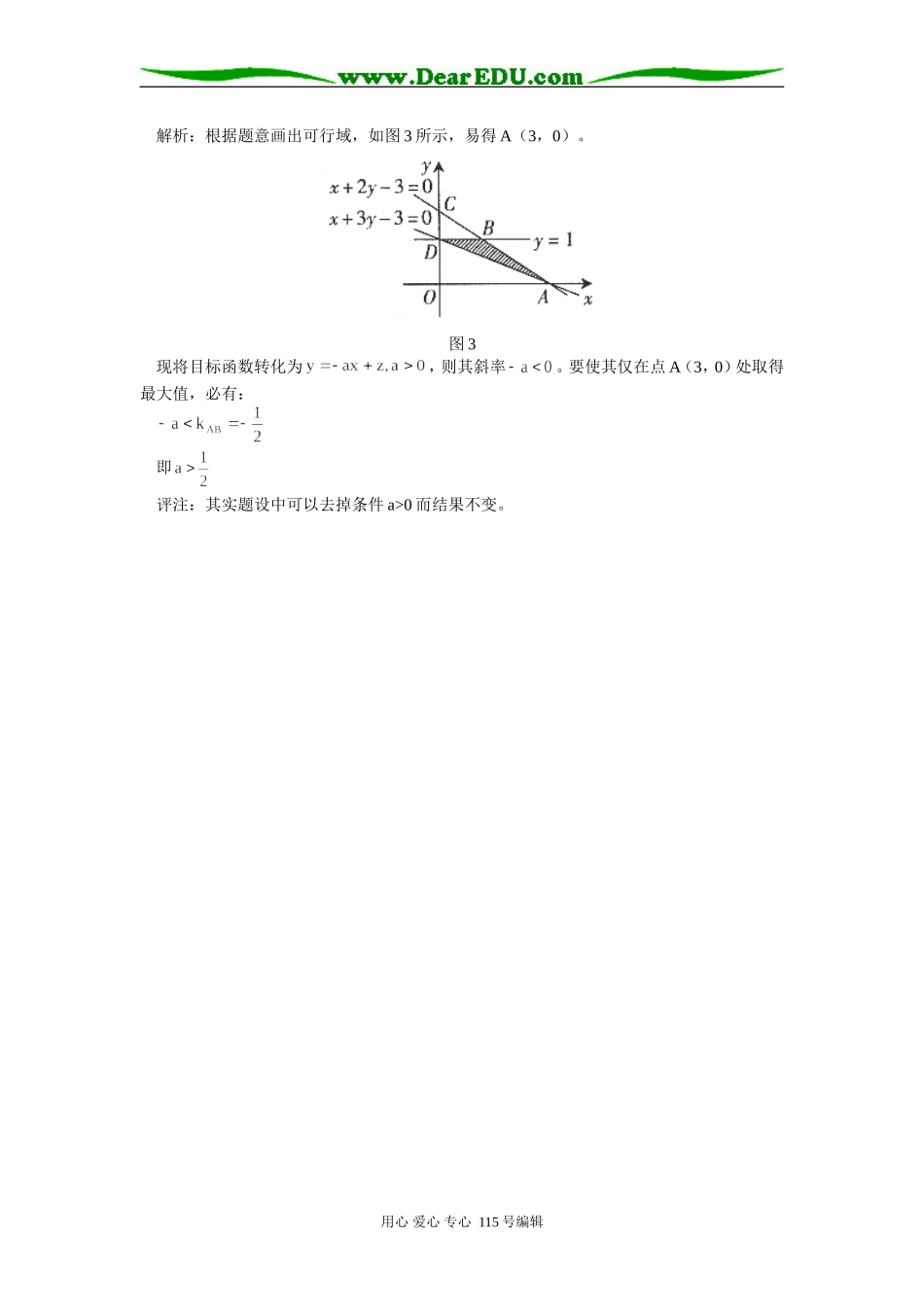 高三数学线性规划中参数的探讨 学法指导_第2页