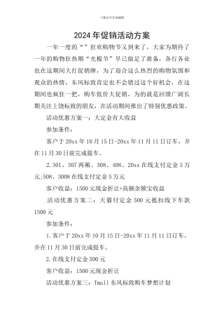 2024年促销活动方案