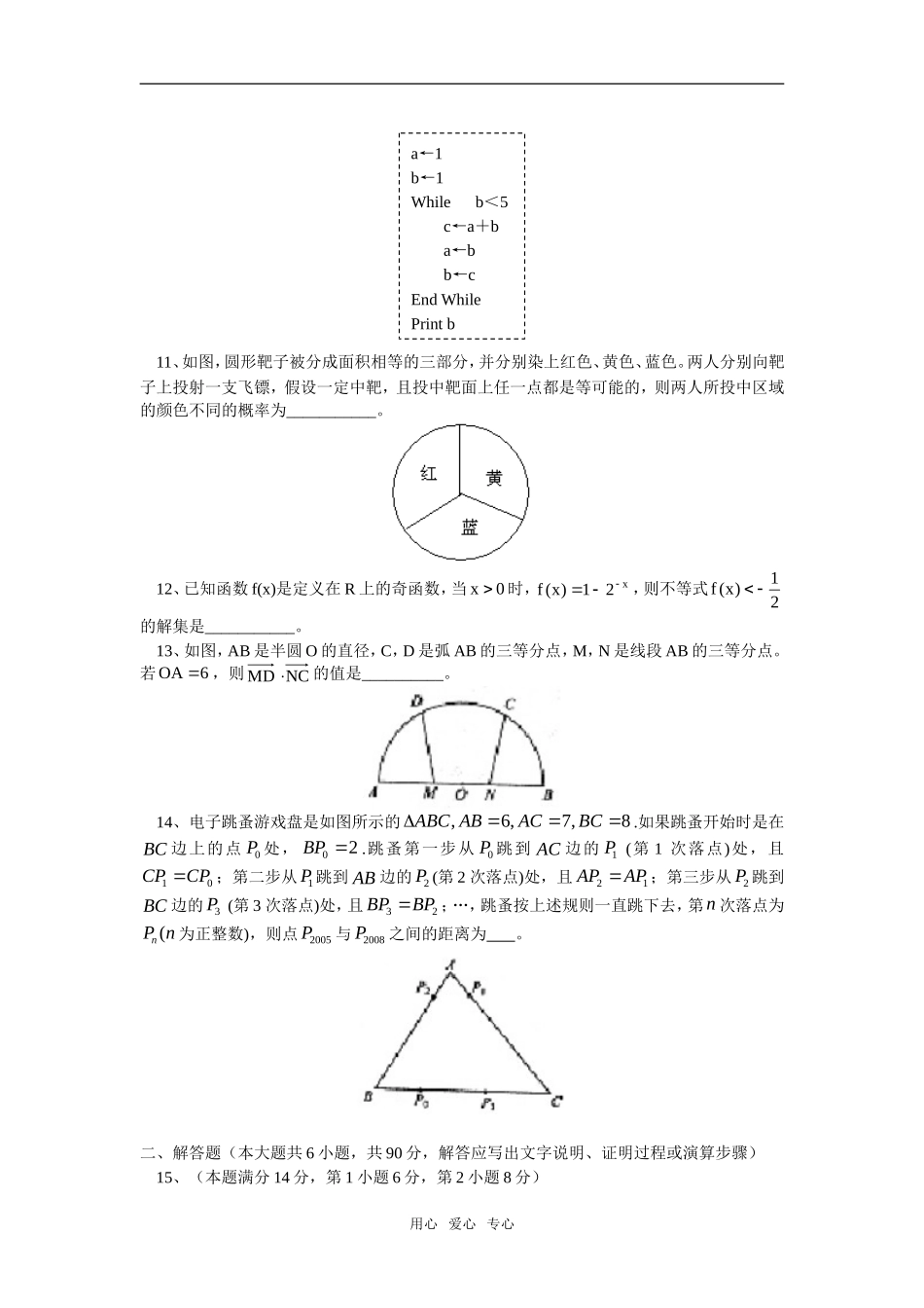 高三数学第一轮复习：第一次调研测试题苏教版_第2页