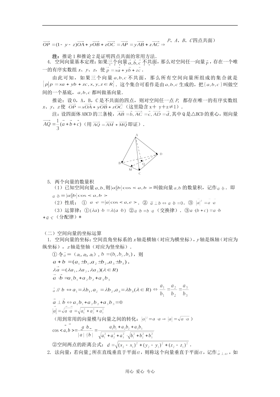 高三数学第一轮复习：空间向量及其运算知识精讲_第2页