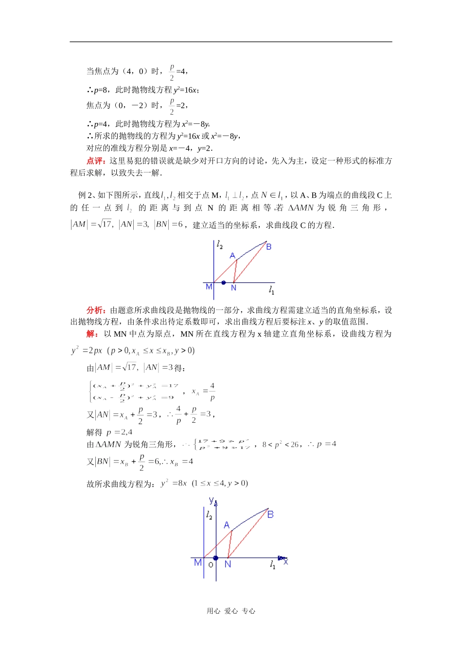 高三数学第一轮复习：抛物线苏教版（文） 知识精讲_第3页