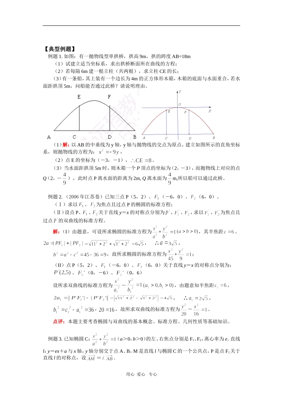 高三数学第一轮复习：圆锥曲线复习苏教版_第2页