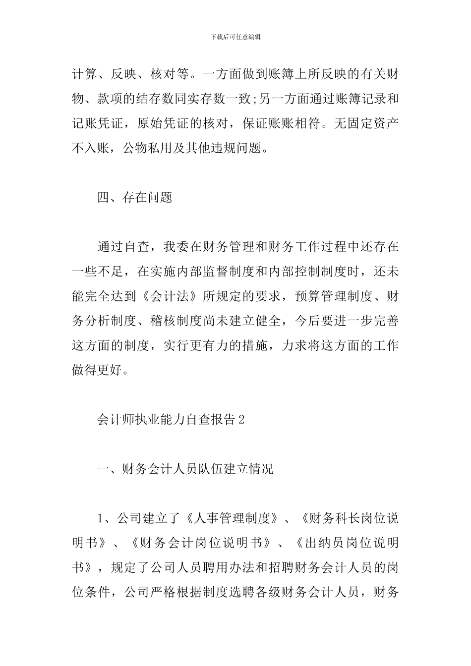 会计师执业能力自查报告写作三篇_第3页