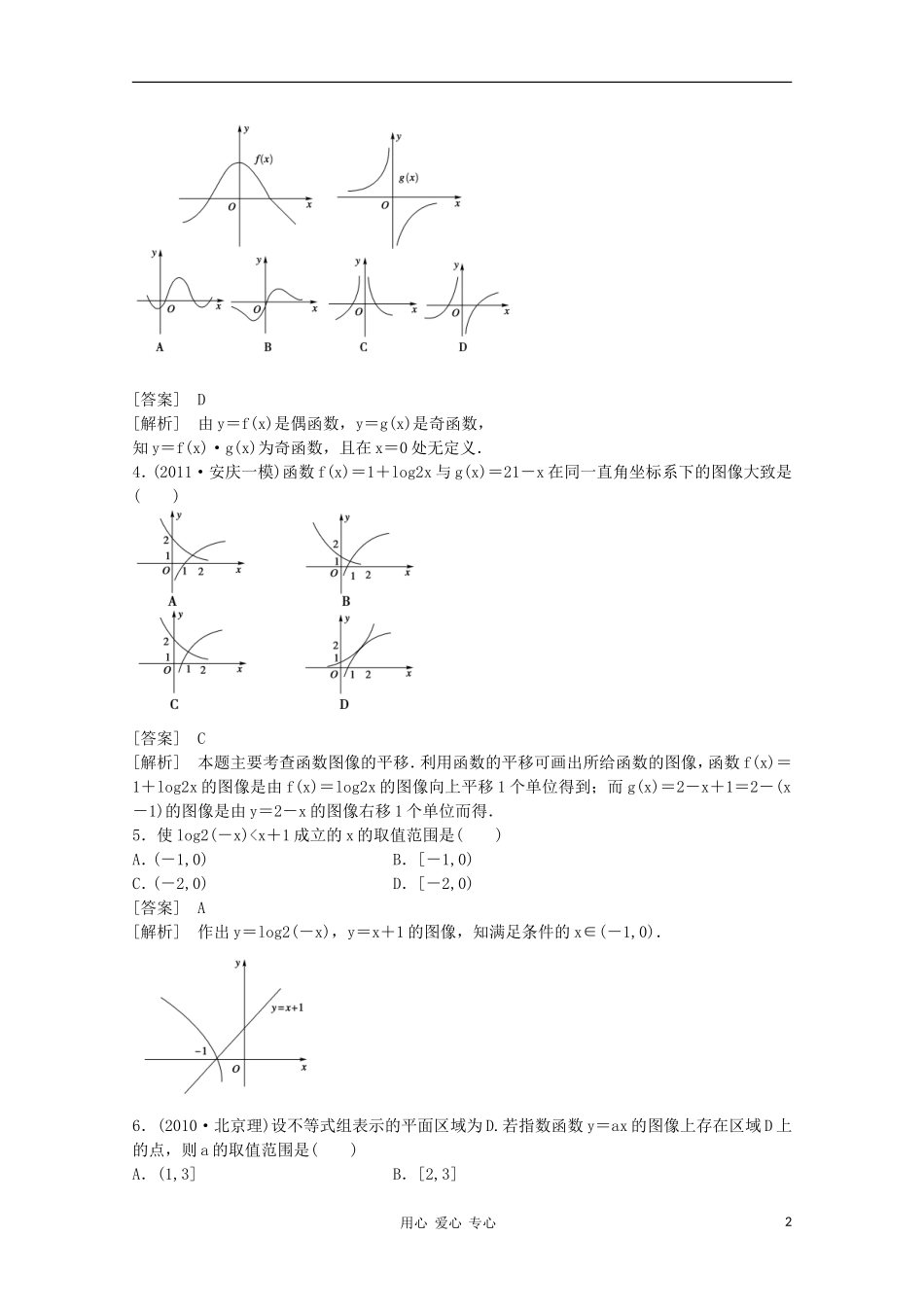 高三数学第一轮复习章节测试2-8 北师大版_第2页