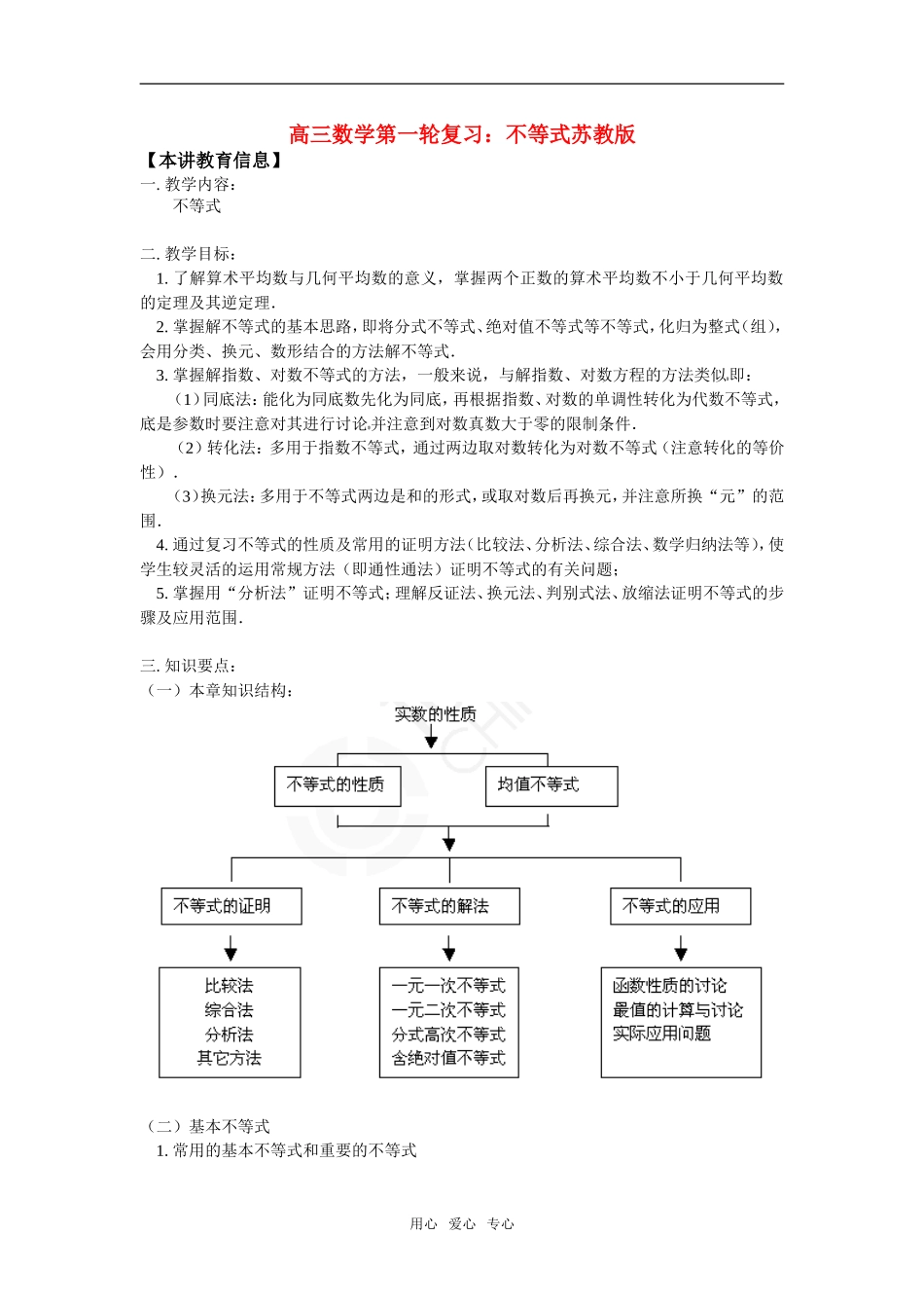 高三数学第一轮复 习：不等式苏教版_第1页