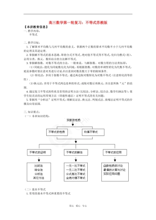 高三数学第一轮复 习：不等式苏教版