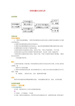 高三数学空间向量与立体几何