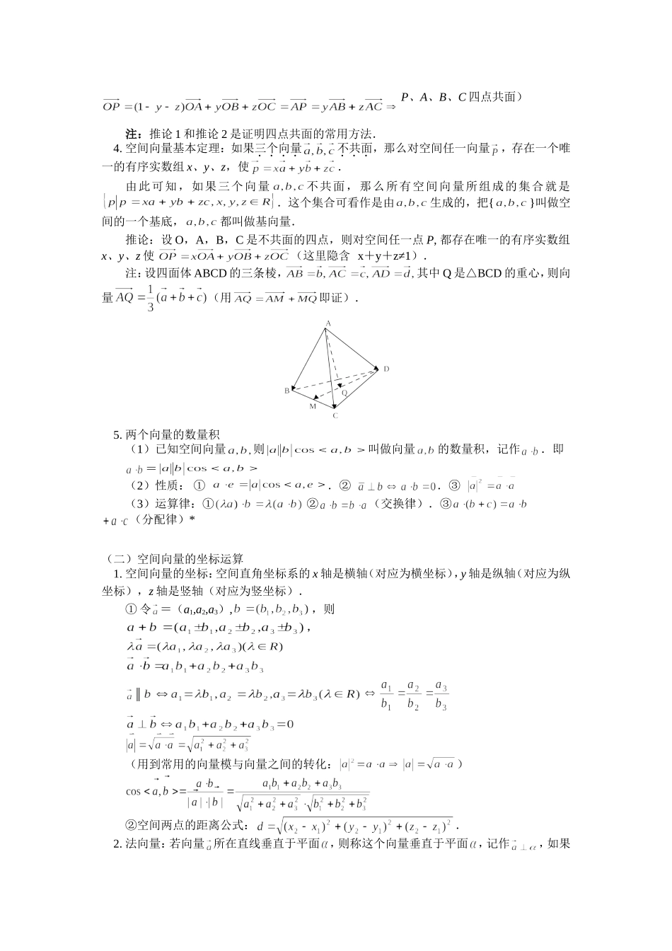 高三数学空间向量及其运算通用版知识精讲_第2页
