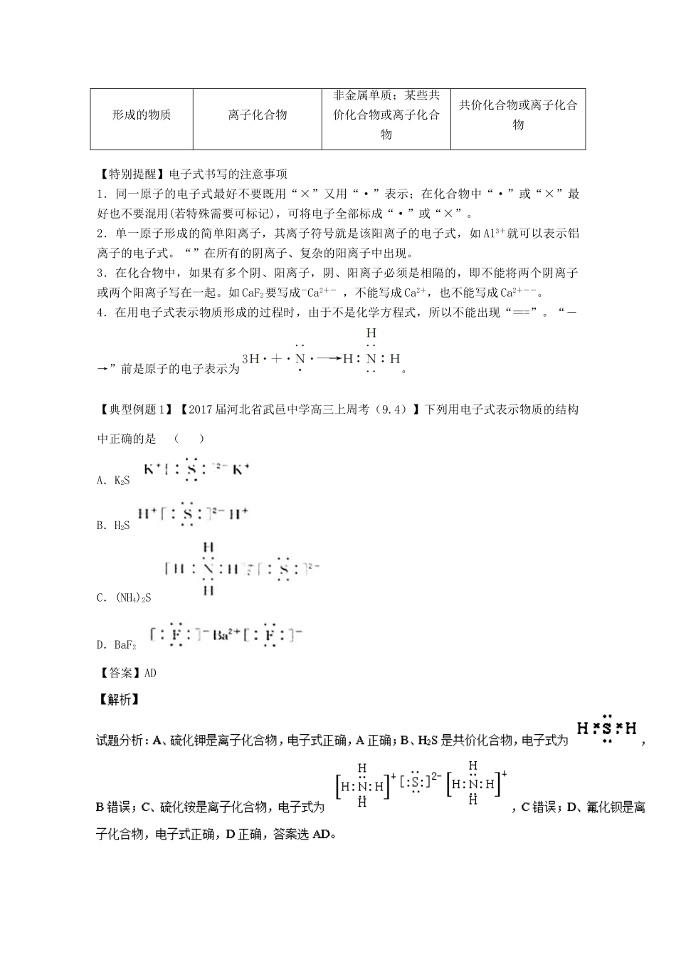 （讲练测）高考化学一轮复习 专题6.3 化学键（讲）（含解析）-人教版高三全册化学教案_第3页