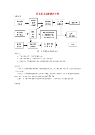 高三数学直线和圆的方程复习精解