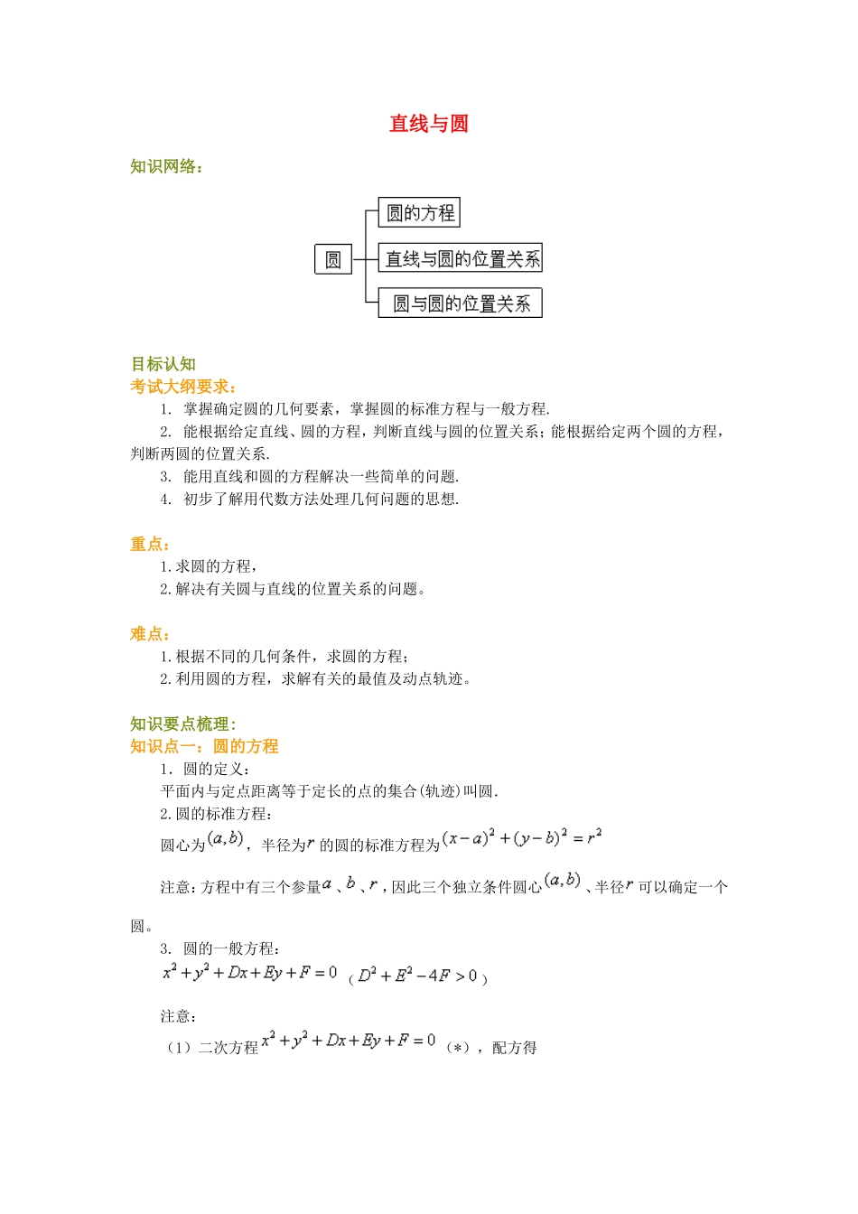 高三数学直线与圆_第1页