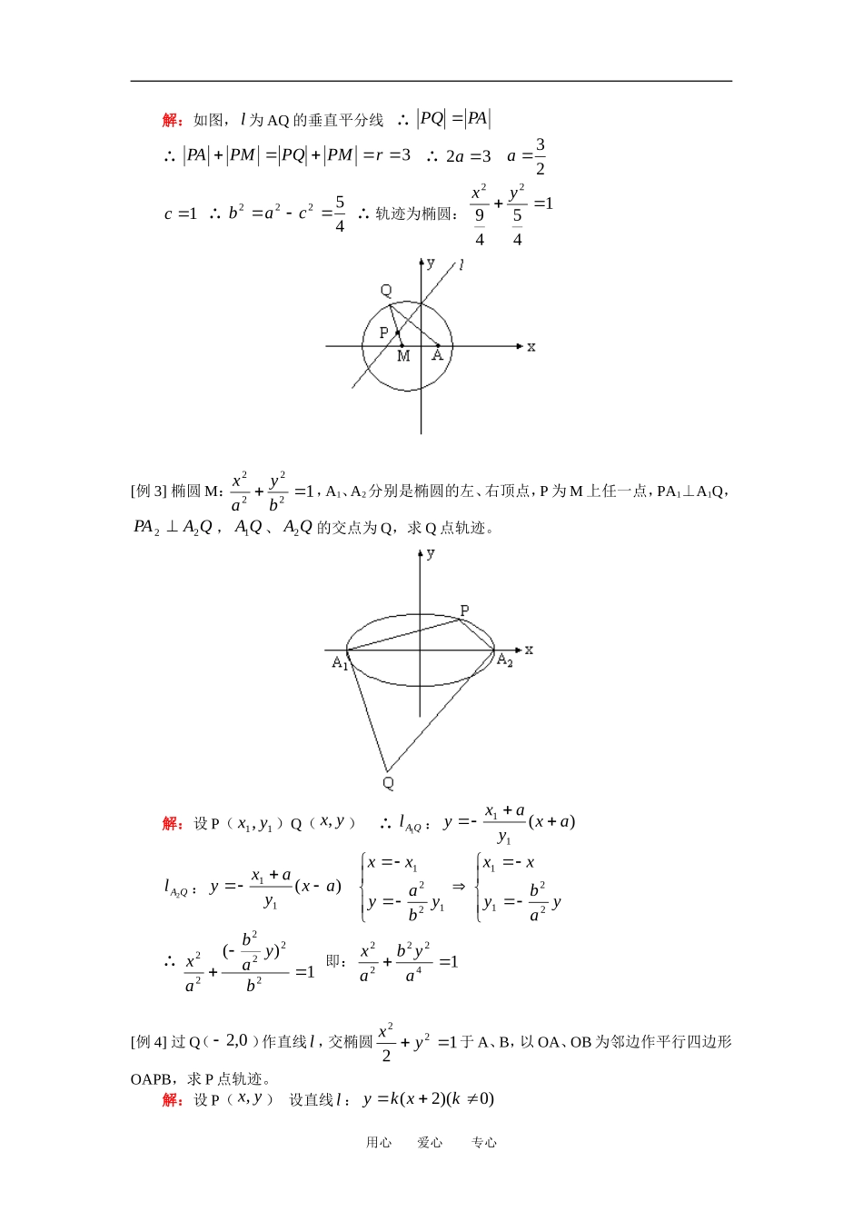 高三数学理轨迹、解析与向量人教版知识精讲_第2页