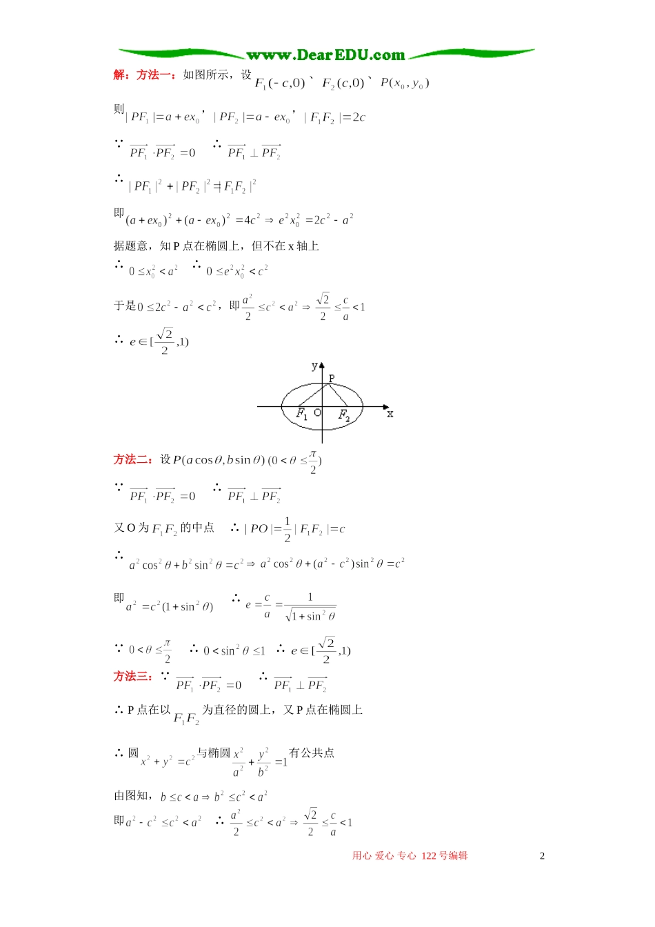 高三数学理科椭圆典型例题 人教版_第2页