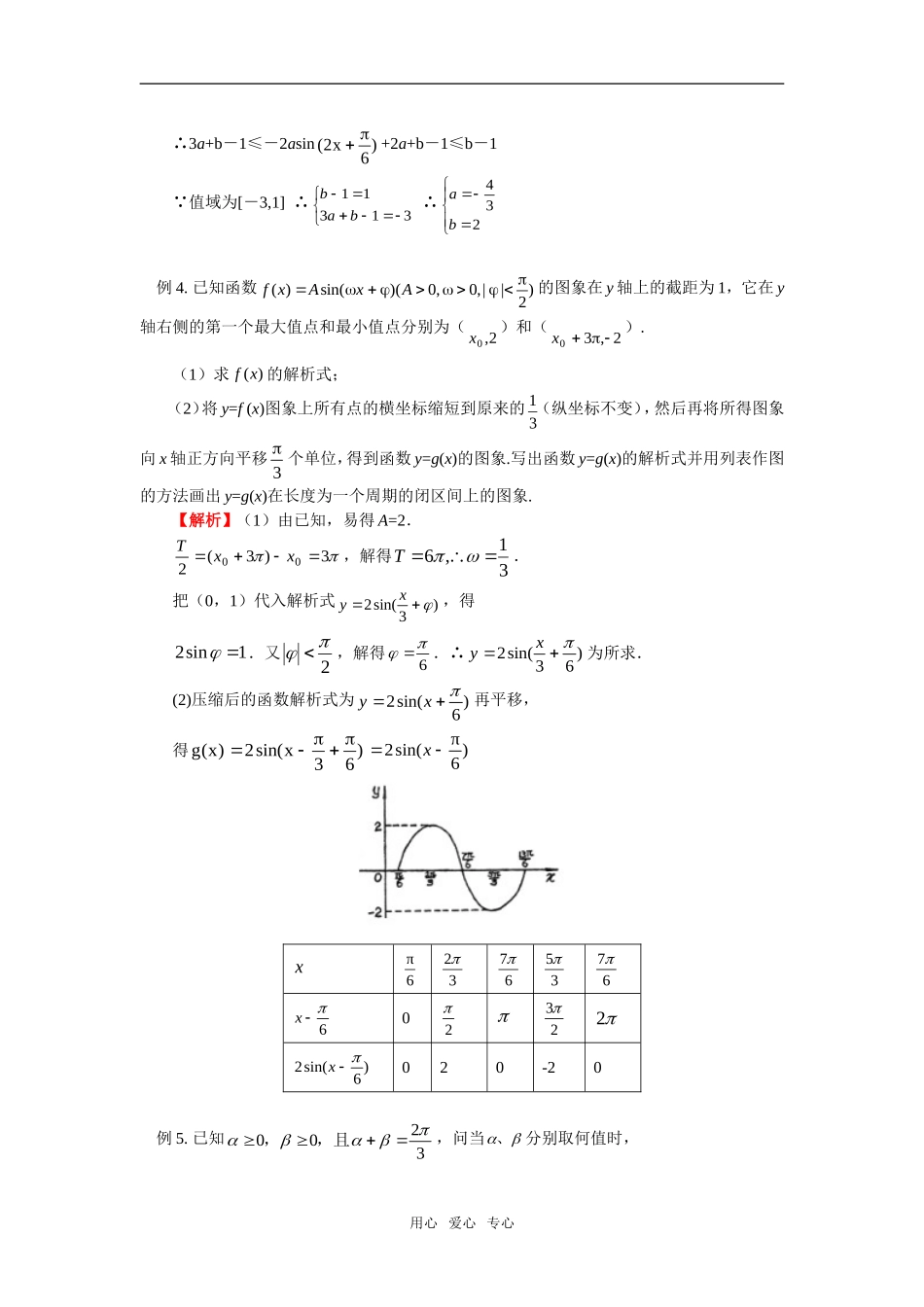 高三数学理二轮专题复习：三角函数的图象和性质人教实验版（B）_第3页