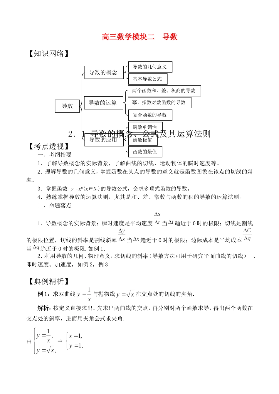 高三数学模块二 导数_第1页
