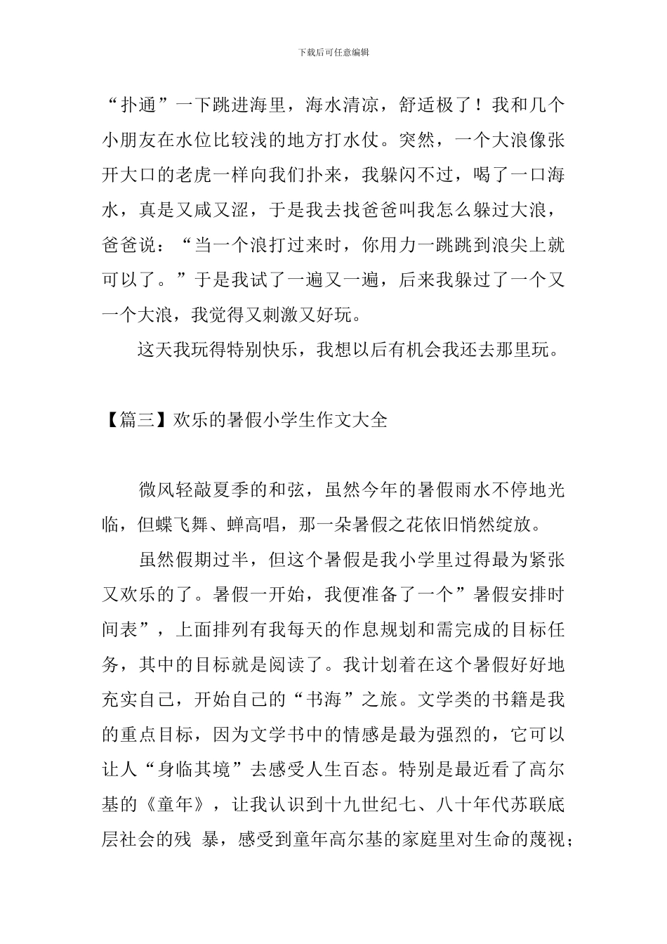 快乐的暑假小学生作文大全_第3页