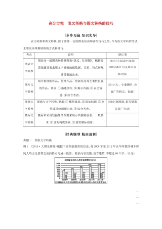 （浙江专用）高三语文总复习复习 专题七 高分方案 表文转换与图文转换的技巧教案-人教版高三全册语文教案