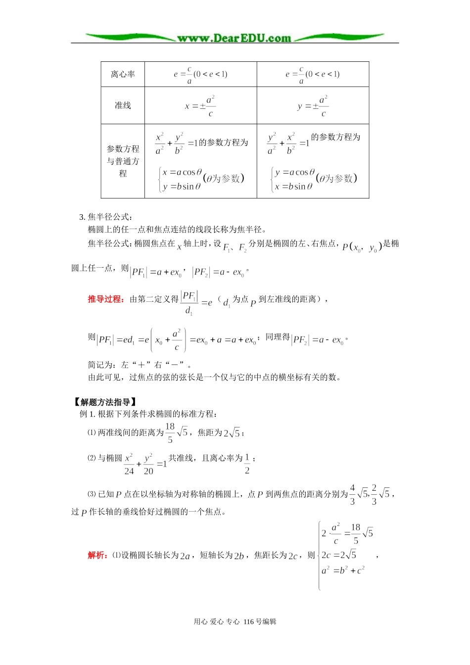高三数学椭圆的定义、性质及标准方程 知识精讲 通用版_第2页